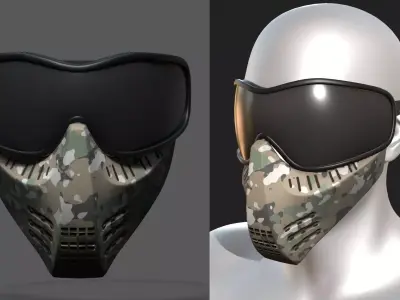Mask protection scifi military combat low poly  Low-poly 3D model