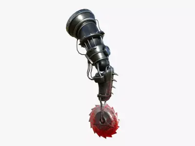 Robotic Arm A10 Bloody - Character Design SciFi Low-poly 3D model