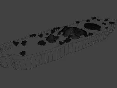 Island Map Low-poly 3D model