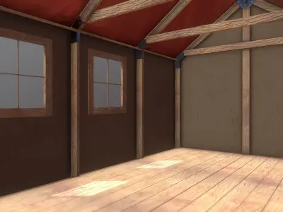 Semi-Modular Shed Low-poly 3D model