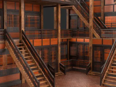 Medieval Fantasy House 10 with interior and exterior 3D model