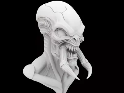 Alien Space Monk Figurine 3D print model