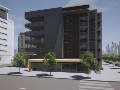 Modern Office Building Revit and Twinmotion 3D model