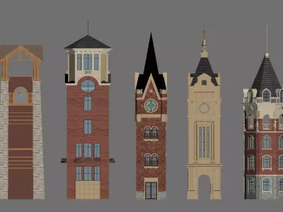  European-style Tower 3D model