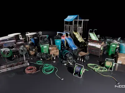 Backyard Props Low-poly 3D model