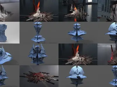 Crystal Sci fi collection 3D Model Pack