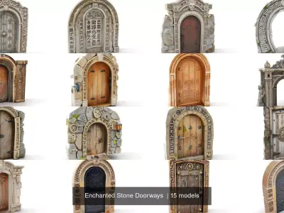 Enchanted Stone Doorways  3D Model Pack