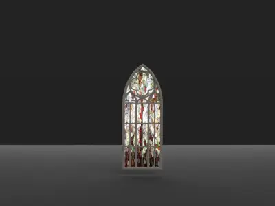 Gothic Church Windows Low-poly 3D model