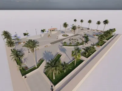 public park-Private Park Landscape 3D model