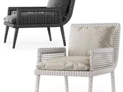 Rattan lounge chair DR51  3D model