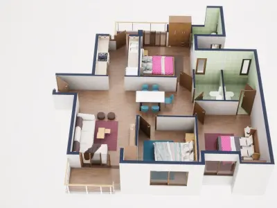 3D Floor Plan Model 50 3D model