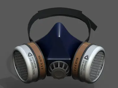 Gas mask respirator scifi military futuristic technology  Low-poly 3D model