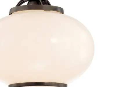 Monica 1 - Light Simple Globe Semi Flush Mount - 3 Colour Low-poly 3D model