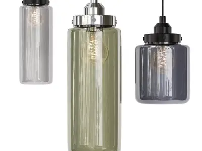 QINGMING three glass pendant lights 3D model