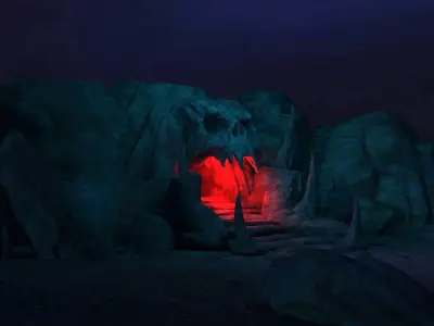 Skeleton Cave scene entrance to the cave rocks 3D model