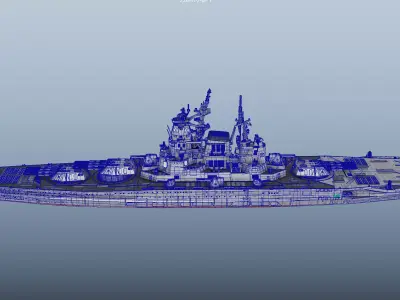Yamato 2030  Futuristic Battleship  1 to 2000 scale 3D print model