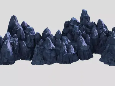 3D illustration - Cliff Stones 03 3D model