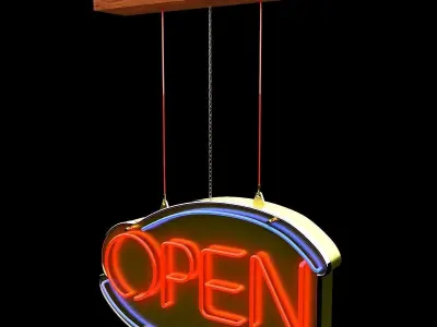 Chinese neon light 3D model