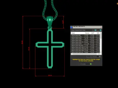 Cross Light Gold 4CP026 3DM STL 3D print model