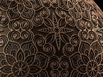 Metal Materials 11- Ornament Metal panels Pbr 4k Seamless Texture