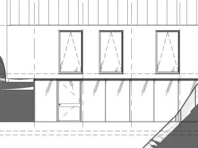 Emergency Curtain Wall Panel Door 3D model