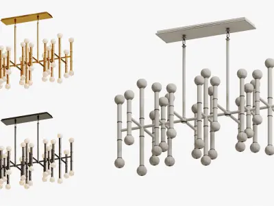 Chandelier meurice rectangular jonathan adler designed  3D model