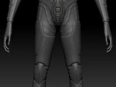 High Poly Alien humanoid in three different poses 3D model