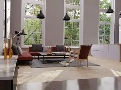 Scandnavian Loft Interior 3D model