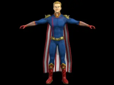 Homelander The boys 3D model Animated  Low-poly 3D model