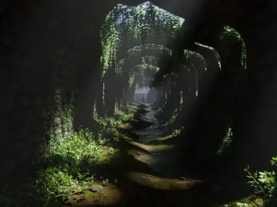 Tunnel Ruins Scene 3D model