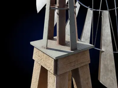 Farm Windmill Pump Low-poly 3D model