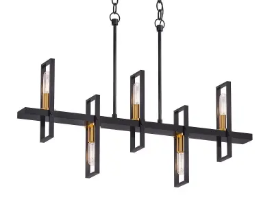 Modern Beam Chandelier 3D model