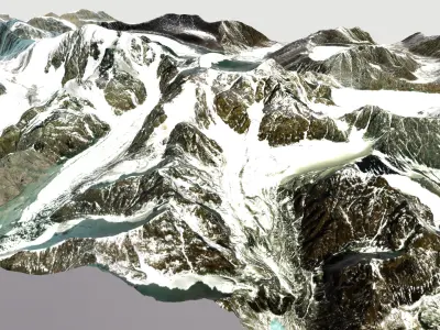 Mountain landscape Bogdo Ula Peak China 3D model