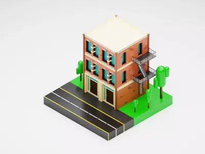 Low Poly Building 01 Low-poly 3D model