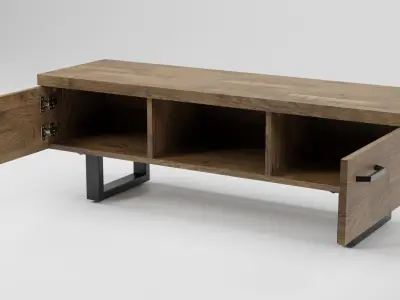 TIMBER TV Stand Dark Wood 3D model