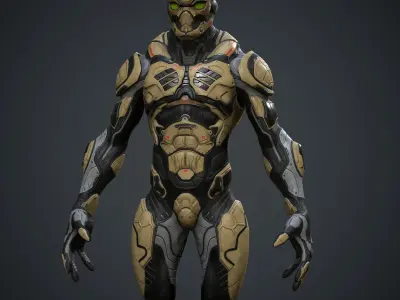 Sci-fi Character for Game Low-poly 3D model