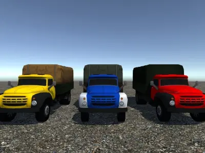 Industrial Small Truck Pack - II Low-poly 3D model