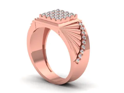 Solitaire Wedding Engagement Rings Signet Ring 3D print model