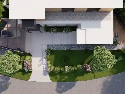 3D Exterior Scene 3D model design garden and landscape 3D model 3D model