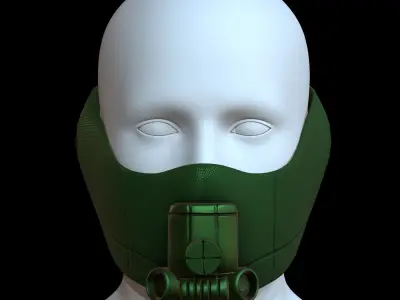 Gas mask helmet 3d model scifi Low-poly  Low-poly 3D model 191