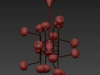 FLEMING chandelier with balls hanging from it 3D model