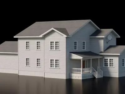 American Cottage House 6 Low-poly 3D model