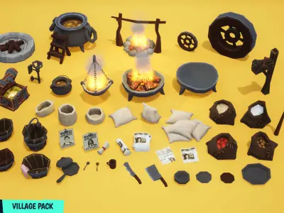FANTASTIC - Village Pack Low-poly 3D model