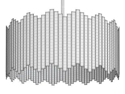 Modern Brass Gold Drum Tiffany Chandelier Low-poly 3D model
