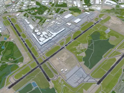 Helsinki Airport 15km Low-poly 3D model