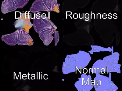 Galactic Butterfly Costume model pack Low-poly 3D model