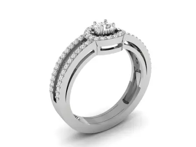 Diamond Ring For Women 3d Print Model 3D print model 14