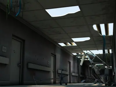 Damaged Hallway MAX 3D model