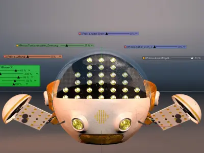 SOUNDBOT XPresso and Animation  3D model