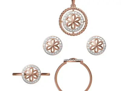 Light wt Ring Earrings Pendant set stl jcd 1-render details 3D print model 9
